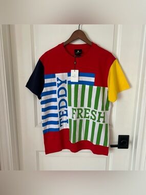 Teddy Fresh Colorblock Logo Tee in Red, Blue, Green, Yellow, Black, White